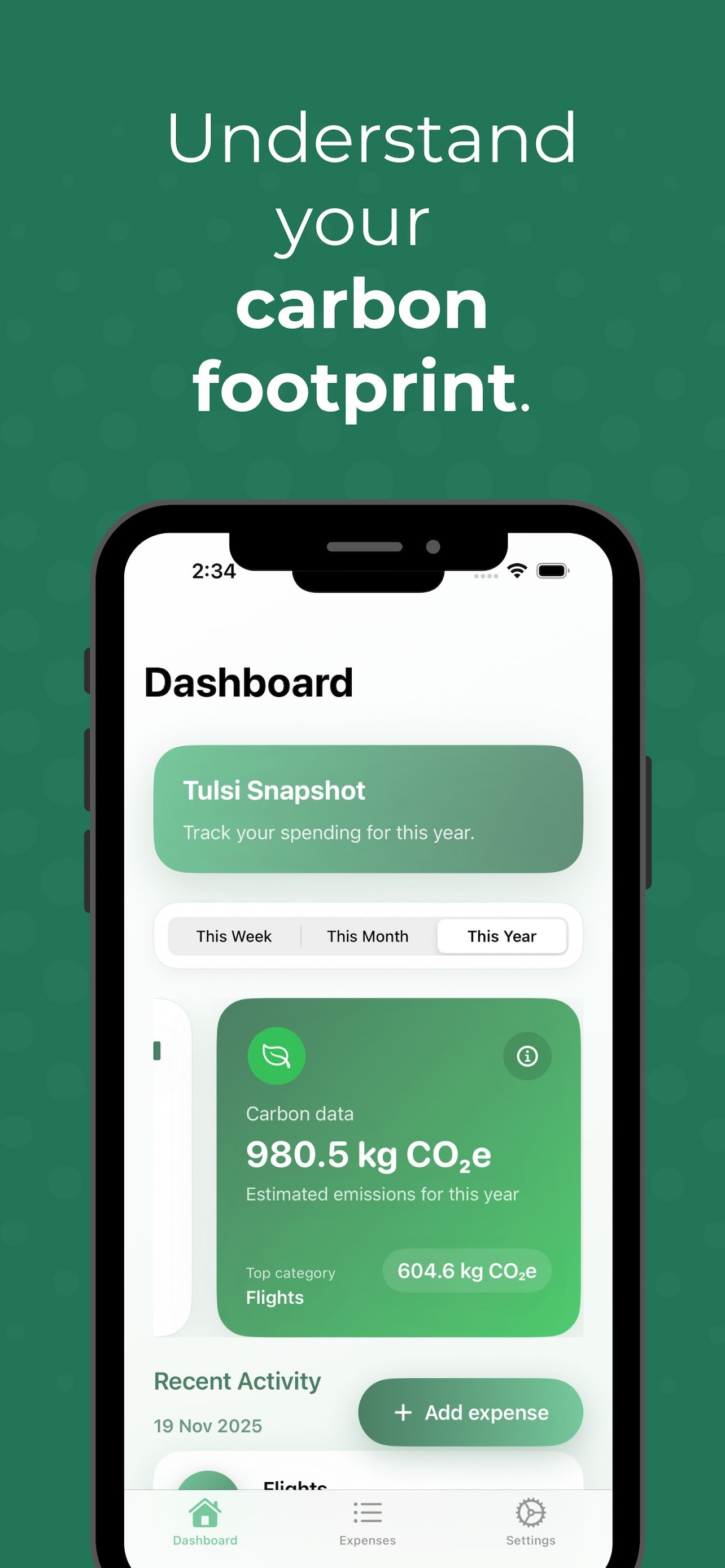 Tulsi spending insights view